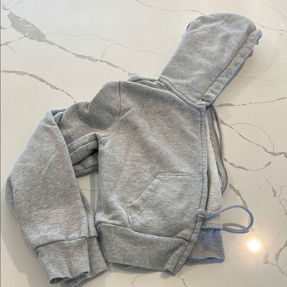 John Galt Cropped Front Zip Hoodie